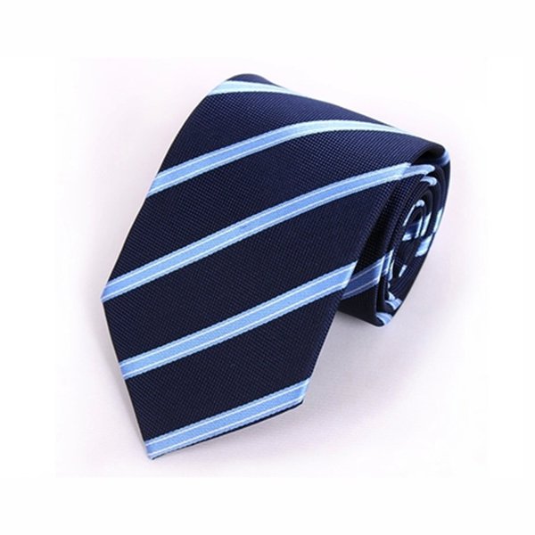 斜條紋丈青色寬版領帶-滌綸材質_2